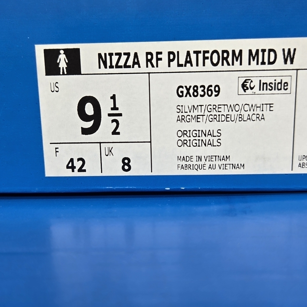 New adidas Nizza RF Platform Mid Silver Metallic GX8369 Women's Shoes Size 9.5 - Picture 8 of 8